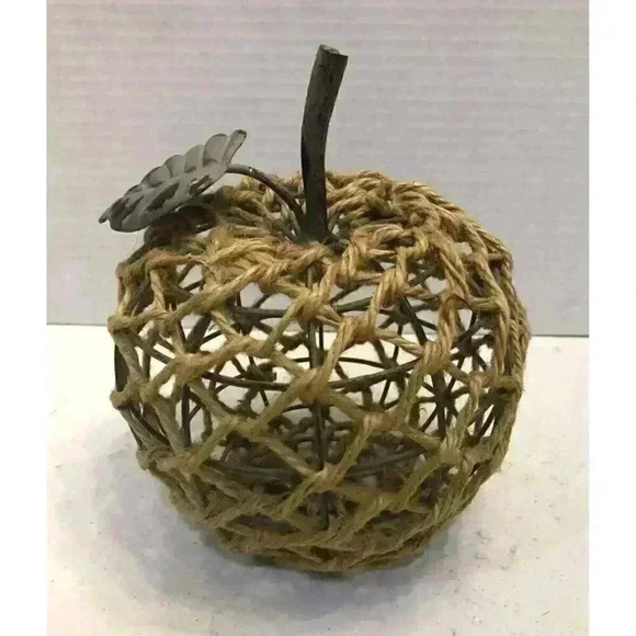 Apple Minimalist Decor Americana Wire-Framed w. Rope Teacher Desk Shelf Table - Picture 6 of 11